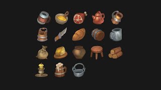Medieval Tavern Icons Part 1 - 2D Game Art ◈ Game Asset ◈ Digital Painting Process ✐ Medieval Tavern Icons Part 1 - 2D Game Art ◈ Game Asset ◈ Digital Painting Process ✐