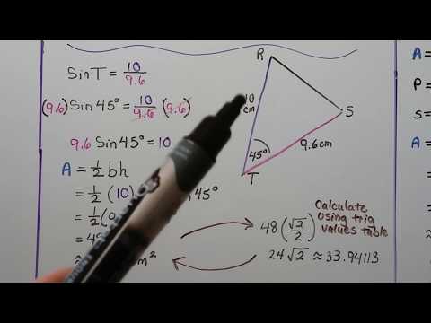 Geometry 10.3b, Triangle Area Formulas unknown height, Heron's Formula