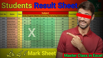 How to create a Marksheet in MS Excel | Excel Course in Urdu Hindi | Excel Full Tutorial. 