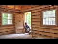 Hand-Built Cabin Tour...The Interior Work Begins! / Outsider Log Cabin Build