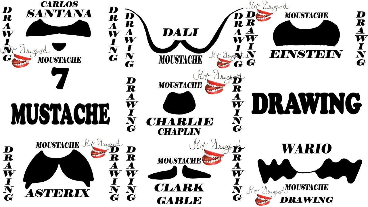 How to Draw Mustache Step by Step Easy - 7 Cute Cartoon Mustache for