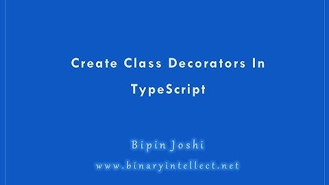 Create class decorators in TypeScript