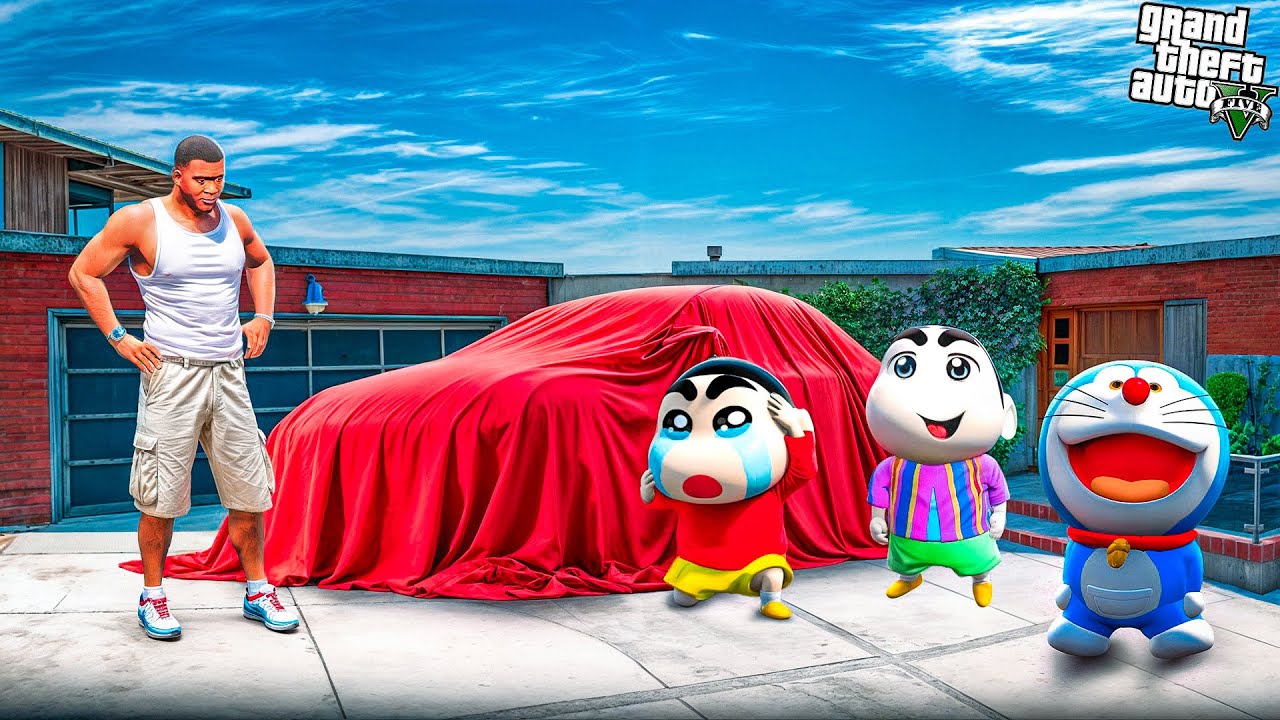 Franklin Surprises Shinchan and Doraemon with HUGE GIFTS in GTA 5