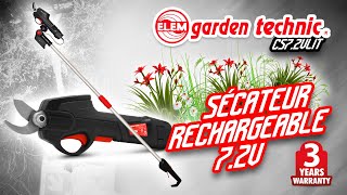 FISHTEC Sécateur Electrique Sans Fil - Batterie Rechargeable Lithium 7.2 V  - 600 Coupes/Charge de Batterie - Diamètre de Coupe 16 MM - Interrupteur de  Sécurité - Idéal pour Branches, Arbuste, Vigne : : Jardin