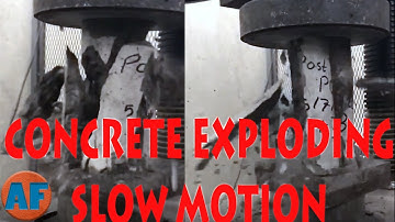 Concrete Cylinders Exploding in Slow Motion (52 MPa, Compressive Strength Test)