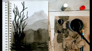 Ink landscape | Atmospheric Perspective