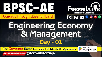 CTQ Batch Day-01 Engineering Economy & ManagementII BPSC-AE IQUICK REVISION Concept Through Question