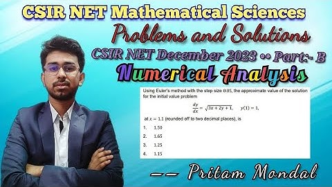 Numerical Analysis || CSIR NET December 2023 || Part B || ID:- 704045 ||  Mathematical Science