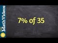 How to write the percent of a number by using a proportion, 7% of 35