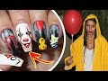 UNHAS DECORADAS IT A COISA - PALHAÇO PENNYWISE ( IT NAILS ) ‹ Unhas da Lalá ›