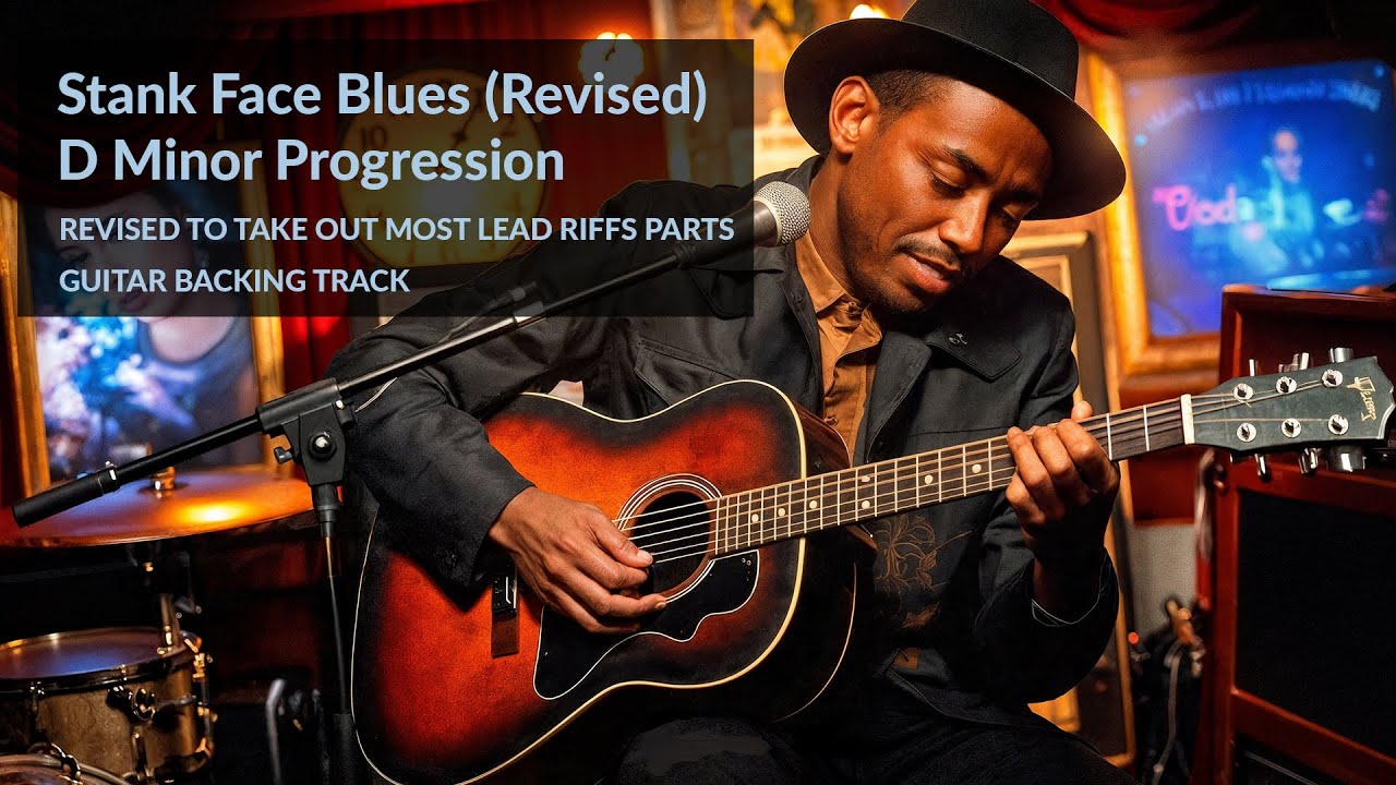 D minor - Stank Face Blues REVISED (Delta Blues Guitar Backing Track)