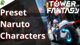 Tower of Fantasy Preset Naruto Characters
