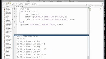 CISC 130: Tracing a for loop in MATLAB