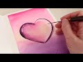 Heart Water Drop | Step By Step Watercolor Painting | Valentine&#39;s Day Painting