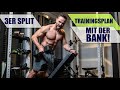 Muskelaufbau Trainingsplan 3er Split - Kurzhanteln mit Bank