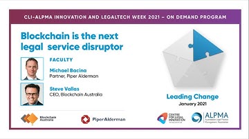 Blockchain is the next legal service disruptor