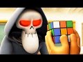 Funny Animated Cartoon | Spookiz Skeleton Teacher Completes Rubiks Cube 스푸키즈 | Cartoon for C