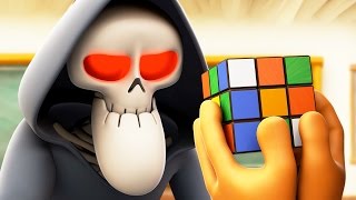 Funny Animated Cartoon | Spookiz Skeleton Teacher Completes Rubiks Cube 스푸키즈 | Cartoon for Children