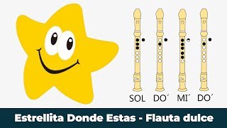 Little Star Where You Are in Flute Dulce - With Easy and EXPLAINED Animated NOTES