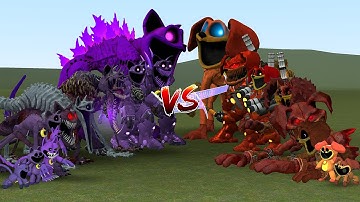 EVOLUTION OF CATNAP GODZILLA VS DOGDAY GODZILLA SMILING CRITTERS In Garry