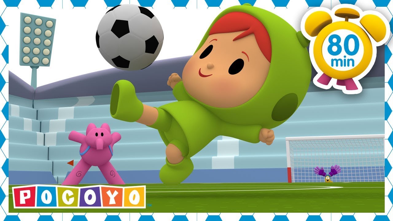 ⚽️ POCOYO em PORTUGUÊS do BRASIL- Joga futebol com Pocoyo! [80 min] DESENHOS  ANIMADOS para crianças 
