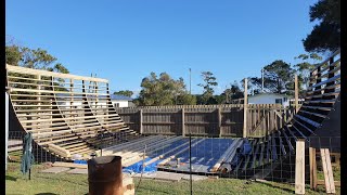 living the dream, my backyard vert ramp build. 50yr old loving life.