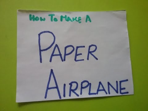 How to make a Paper Airplane - Origami