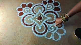 Chithirai kolam3*1 easyflowerrangoli/trendingrangoli/easyrangolidesign/pandagamuggulu/rangolikolam