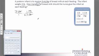 Weight Dose #2 Find mL using patient weight in lb