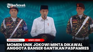 Momen Langka Jokowi Minta Dikawal 2 Anggota Banser Gantikan Paspampres