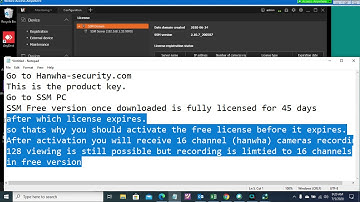 ONLINE ACTIVATION - Free Viewer License SSM VMS : Activating the SSM V2.10.7 License (Refer Desc.)