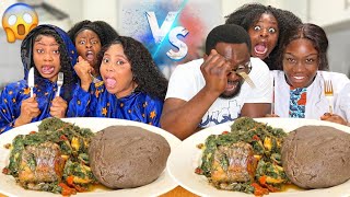 KNIFE AND FORK  RELAY SPEED EATING CHALLENGE FT amala and spinach prawn🍤 soup