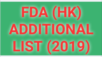 FDA Additional list/FDA HK Additional list (2019)/ FDA ಹೆಚ್ಚುವರಿ ಪಟ್ಟಿ
