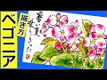 ベゴニアの花の描き方│ガーデニングの絵手紙スケッチ│5月・6月・7月・8月・9月・10月・11月│春・夏・秋の絵手紙イラスト