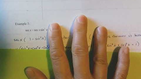 Notes for 5 2 Verifying Trigonometric Identities