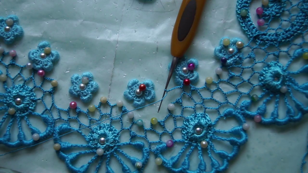 Сеточка в ирландском кружеве №1. Мастерская "Невесомость". - YouTube