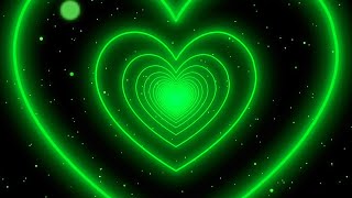 Green Heart Background?Neon Heart Tunnel Background | Heart Moving Background Video Loop [2 Hours]