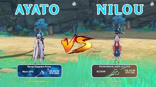 Nilou vs Ayato Vapour team comp!! Who is the best? GAMEPLAY COMPARISON!!