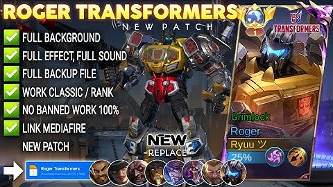 Script Skin Roger Transformers - Grimlock No Password | Full Effect Voice | Patch Terbaru