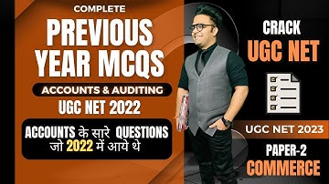 Ugc Net Commerce Pyqs || Accounts & Auditing Ugc Net || Paper 2 Commerce Ugc Net