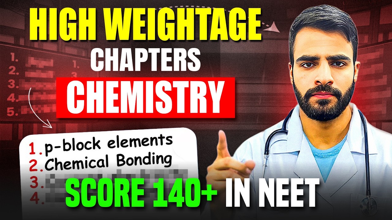Last 50 Days NEET 2026 Chemistry Plan | High Weightage Chapters to ...