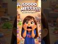 “SOOOO Messy!!! 😱| TIA’s Super Speed ​​Clean Gone Wrong! #kidsshorts  #ChildDevelopment #SistersLove