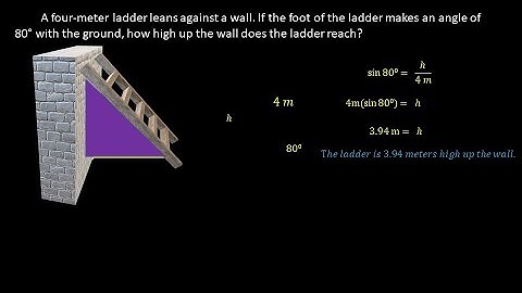 How high up the wall does the ladder reach? Trigonometry Problem