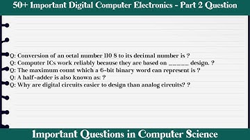 MCQ Questions Digital Computer Electronics - Part 2 with Answers