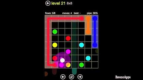 ‪Flow Free 8x8 level 21 (Regular Pack Medium)‬