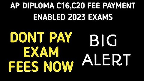 ap diploma c16,c20 exams fee payment issues| ap diploma 2023 exams fee payment enabled|