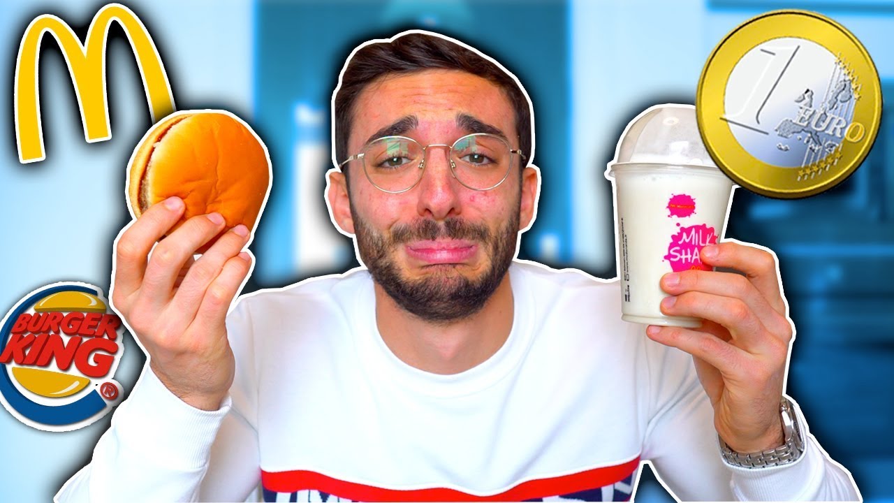 MANGIO SOLO CIBO DA 1€ AI FAST FOOD PER 24 ORE! - YouTube