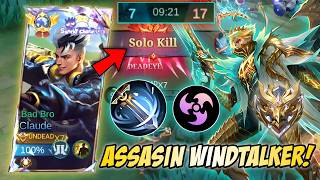 GILA! CLAUDE ASSASIN WINDTALKER MASIH TERLALU OP! POSISI KALAH PUN MASIH BISA SOLO KILL MUSUH! -MLBB