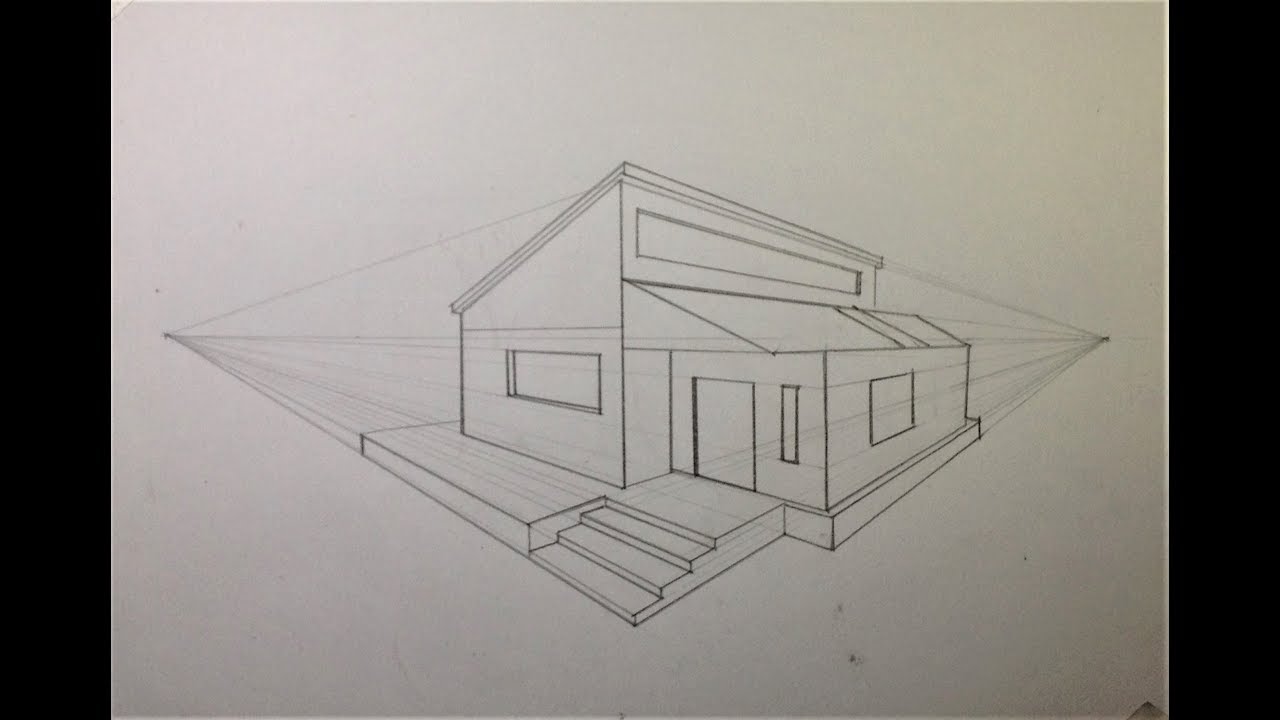 Building Easy 2 Point Perspective Modern House - pic-county