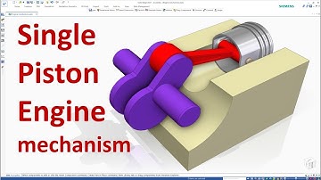 Solid Edge Design & Motion Animation #28 | Single Piston Engine Mechanism